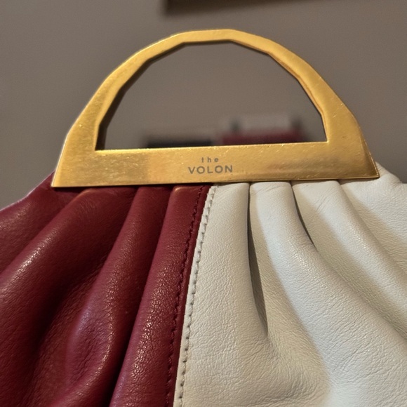 THE VOLON WINE/WHITE GABI HANDBAG - Picture 3 of 13